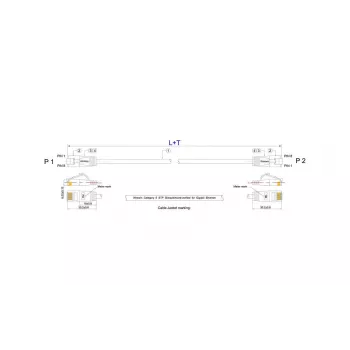 Slim Wirewin Triotronik PKW-LIGHT-STP-K6 15,0 Cat6 S/FTP tīkla kabelis, RJ45 male to male, varš, 15 m, melns