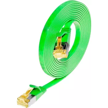 Wirewin Cat6a U/FTP Slim tīkla savienojuma kabelis, 0,1m, zaļš, RJ45, 10Gbps PKW-STP-SLIM-K6A 0.1 GN