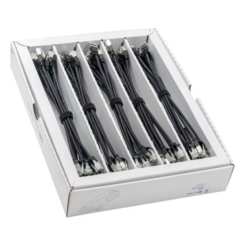Wirewin SLIM-LS-K6A 0.25 BK 50 - Cat6A slaidais Ethernet tīkla kabelis, 0,25m, U/FTP, melns, 50 gab.