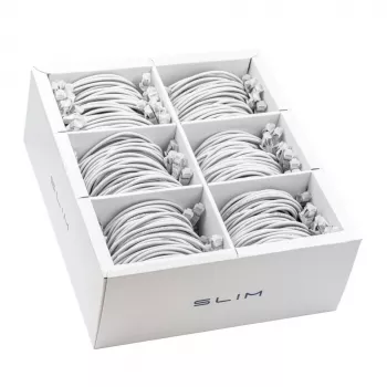 Wirewin SLIM-LS-K6A 1.0 WT 90 - Cat6A U/FTP slaidais patch kabelis, 1,0 m, balts, 90 gab.