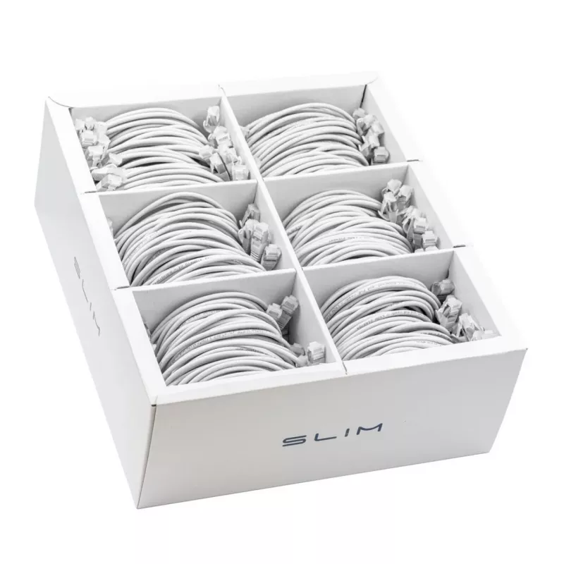 Wirewin SLIM-LS-K6A 1.0 WT 90 - Cat6A U/FTP slaidais patch kabelis, 1,0 m, balts, 90 gab.