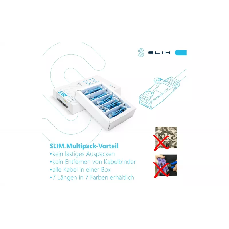 Wirewin SLIM-LS-K6A 2.0 OR 60 Cat.6A U/FTP slaidais Ethernet tīkla kabelis, 2m, oranžs, 60 gab.