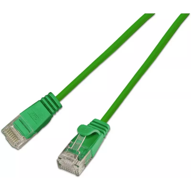 Wirewin SLIM KAT6A 10 Gigabit Lightpatch kabelis, apaļš, U/UTP, Ø 3.6 mm, zaļš (SLIM-L-UU-K6A 0.1 GN)