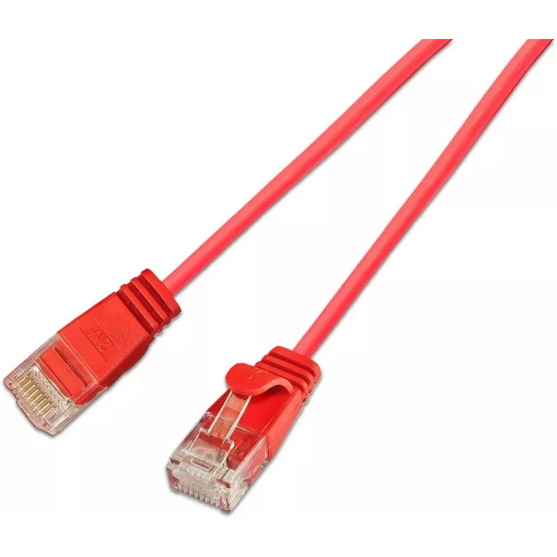 Wirewin SLIM KAT6A 10 Gigabit vieglais tīkla kabelis apaļš U/UTP Ø 3,6 mm sarkans 0,5 m SLIM-L-UU-K6A 0.5 RD