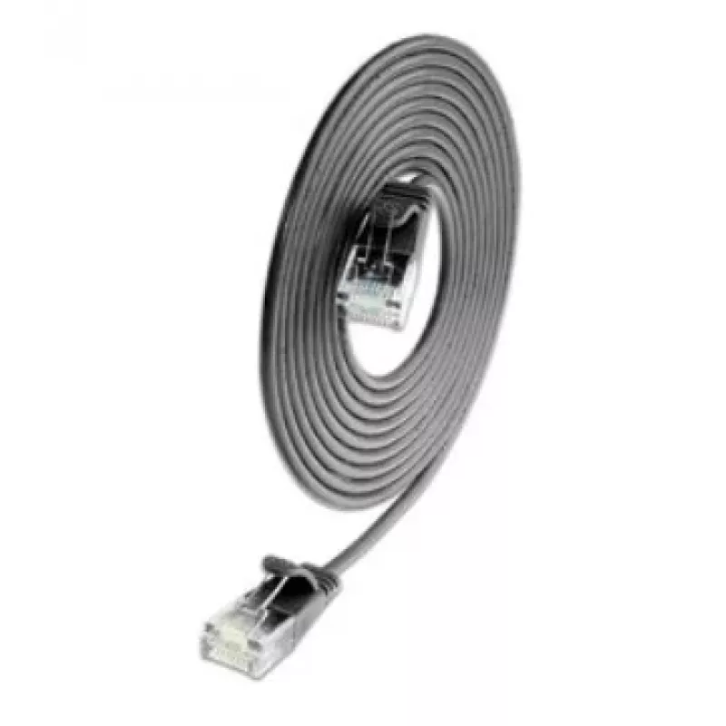 Wirewin SLIM CAT6A 10 Gigabitu slaidais savienojuma kabelis, U/UTP, 3,6 mm diametrs, melns, 1,5 m SLIM-L-UU-K6A 1.5 BK