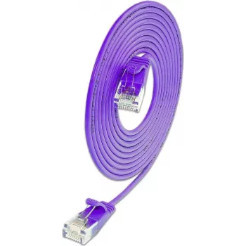 Wirewin SLIM KAT6A 10 Gigabit vieglais patch kabelis, apaļš, U/UTP, Ø 3,6 mm, violets, 0,5 m SLIM-L-UU-K6A 2.0 VT