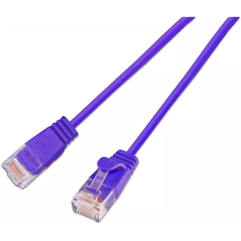Wirewin SLIM KAT6A 10 Gigabit vieglais patch kabelis, apaļš, U/UTP, Ø 3,6 mm, violets, 0,5 m SLIM-L-UU-K6A 2.0 VT