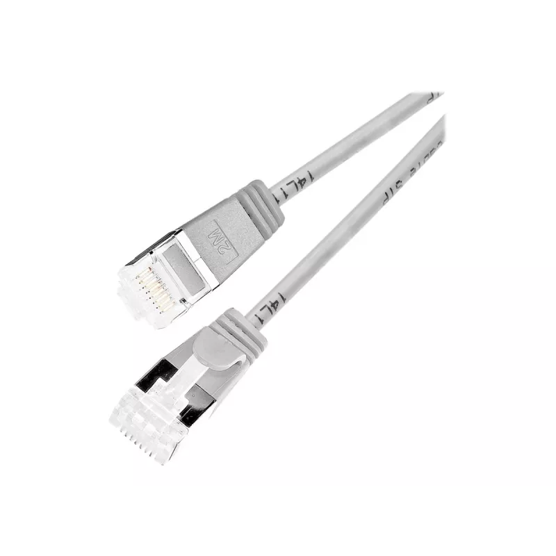 Wirewin Lightpatch Cable apaļais U/FTP Cat 6a pelēks 0,1m slaids elastīgs PoE PKW-LIGHT-STP-K6A 0.1