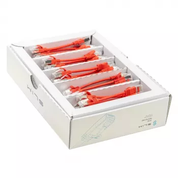 Wirewin SLIM-LS-K6A 0,1 m sarkans Cat6a U/FTP slaids Ethernet savienojuma kabelis, 50 gab. iepakojumā