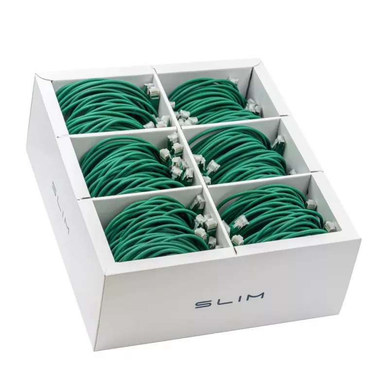 Wirewin SLIM-LS-K6A 2.0 GN 60 Cat6A U/FTP savienojuma kabelis, 2,0 m, zaļš, 60 gab.