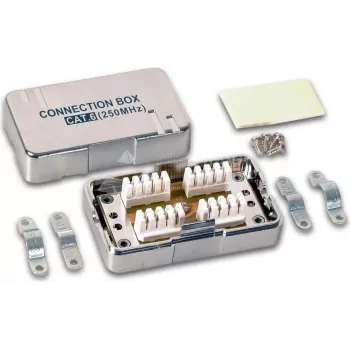 Wirewin CB KAT6 STP ekranēta tīkla kontaktligzda, 2x RJ45, virsmas montāža, pelēka