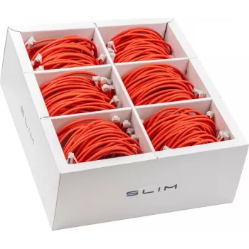 Wirewin SLIM-LS-K6A 0.5 RD 90 Cat6A savienojuma kabelis, U/FTP, 10 Gbps, 0.5 m, sarkans, 90 gab.