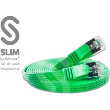 Wirewin Cat6 U/FTP plānais Ethernet tīkla kabelis 0,75m zaļš PKW-STP-SLIM-KAT6 0.75 GN