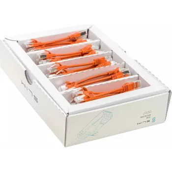 Wirewin SLIM-LS-K6A Cat6a U/FTP Ethernet tīkla kabelis, 0,1 m, oranžs, 50 gab. iepakojums