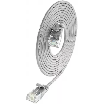 Wirewin SLIM KAT6A 10 Gigabit vieglais patch kabelis apaļš, U/UTP, Ø 3,6 mm, pelēks (SLIM-L-UU-K6A 0.1)