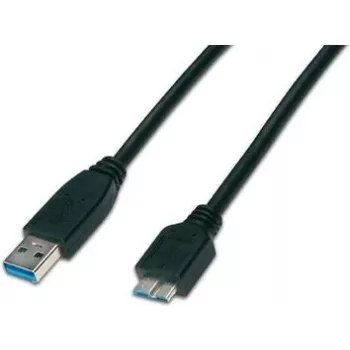 Wirewin USB 3.0 A-Male uz Micro-B Male kabelis 1m melns USB 3.0 A-MB MM 1.0 SW