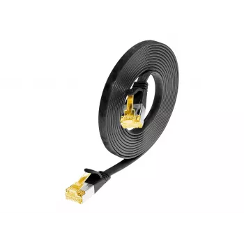Wirewin Cat6a U/FTP plānais tīkla kabelis RJ45 1,5m melns PKW-STP-SLIM-K6A 1.5 SW
