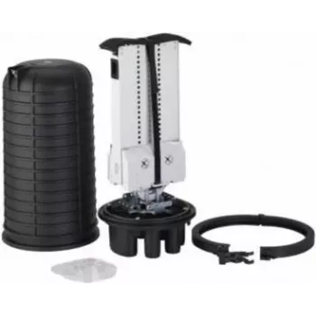 Optotec IP68 āra kupola optisko šķiedru savienojumu kārba FOCUS-ODC2-AB, 432 šķiedras, 1 ovāls + 6 apaļi FTTx porti, 525 mm augstums