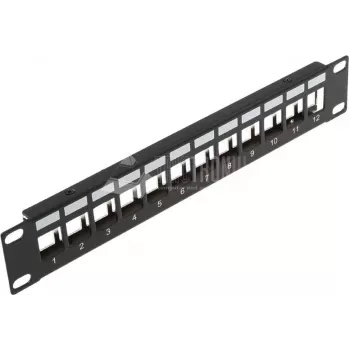 Wirewin 12 portu Keystone moduļu tukšais panelis, 10 collu, melns, ekranēta Keystone sistēma (TKS PANEL 12 BLACK)