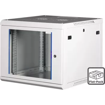 Wirewin 19 collu sienas skapju statīvs, viengabala, Pro 3. paaudze, plakaniski iepakojams, 600x600mm, gaiši pelēks (WCAB PS3 600X600X12U FP)