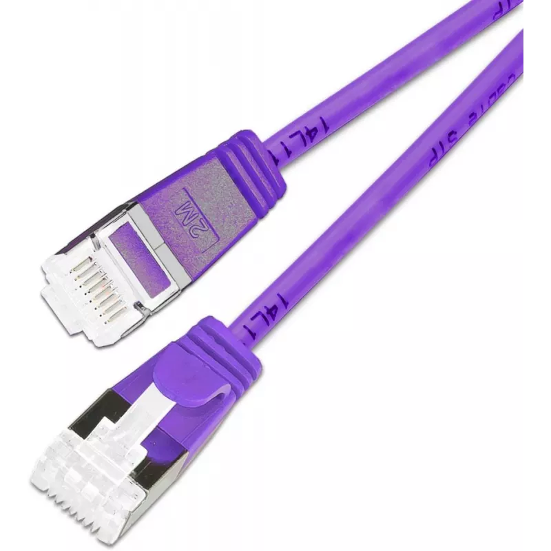 Wirewin Cat.6A 10 Gigabit slim patchkabelis U/FTP, 0,25 m, violets PKW-LIGHT-STP-K6A 0.25 VT