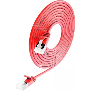 Wirewin Cat 6a U/FTP plānais savienojuma kabelis, sarkans, 5.0m PKW-LIGHT-STP-K6A 5.0 RT