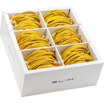 Wirewin SLIM KAT6A 10 Gigabit Light Patch Cable, 1,0m, U/FTP, Ø 3,8mm, dzeltens, 90 gab. iepakojums, ekranēts (SLIM-LS-K6A 1.0 YE 90)