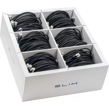 Wirewin SLIM KAT6A 10 Gigabit Light tīkla kabelis, 1,5m, U/FTP, Ø 3,8mm, melns, 60 gab. KAT6A LIGHT ekranēts (SLIM-LS-K6A 1.5 BK 60)