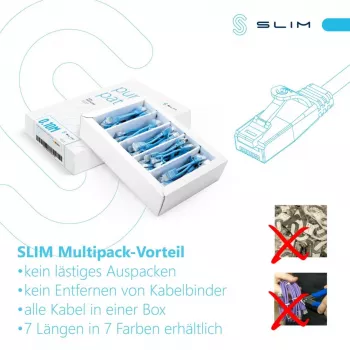 Wirewin SLIM KAT6A 10 Gigabit Light Patch Cable, 0,25m, U/FTP, Ø 3,8mm, balts, 50 gab. iepakojums (SLIM-LS-K6A 0.25 WT 50)