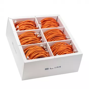 Wirewin SLIM-LS-K6A 0,5 m oranžs Cat.6A U/FTP plānais savienojuma kabelis, 90 gab.