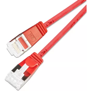 Wirewin SLIM KAT6A 10 Gigabit vieglais patch kabelis, U/FTP, 3,8mm, sarkans, 0,15m PKW-LIGHT-STP-K6A 0.15 RT