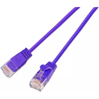 Wirewin SLIM KAT6A 10 Gigabit vieglais tīkla kabelis apaļš, U/UTP, Ø 3,6 mm, violets (SLIM-L-UU-K6A 0.1 VT)