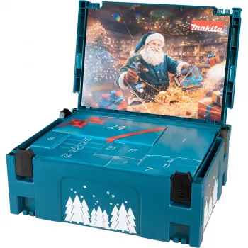 Makita P-84888 Adventes kalendārs 2026 - 24 durvis, dažādas premium šokolādes un svētku pārsteigumi, FSC sertificēts kartons, ierobežots izdevums