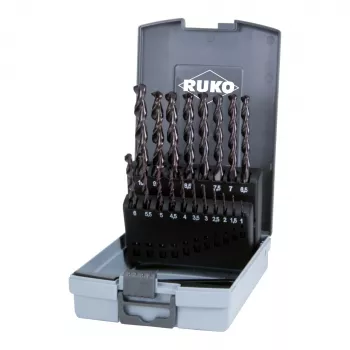 RUKO SPB-Set 19 gabalu HSS TiAlN TL3000 spirālurbju komplekts