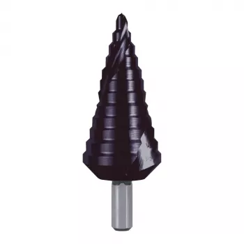 RUKO pakāpju urbis HSS TiAlN pārklājums 6-37 mm, 12 pakāpieni, sadalīts uzgalis, 10 mm kāts