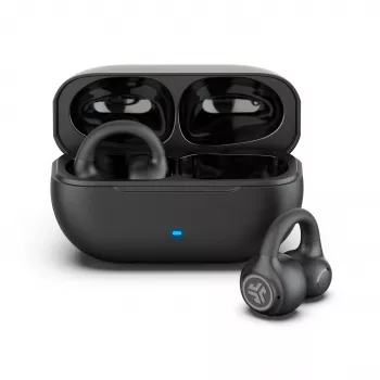 JLab Flex Open Air Clip True Wireless austiņas, Bluetooth 5.3, 32h kopējais akumulatora darbības laiks, IP55, melnas