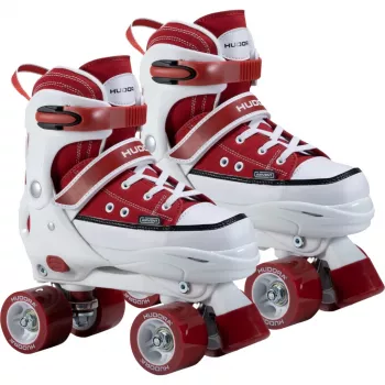 HUDORA Quad skrituļslidas 32-35 izmērs, sarkans/baltas, kedu stila