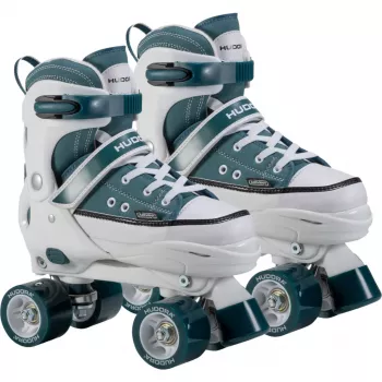 HUDORA 2-in-1 inline un kvadrātveida skrituļslidas, izmērs 28-31, zili baltas, kedu izskatā