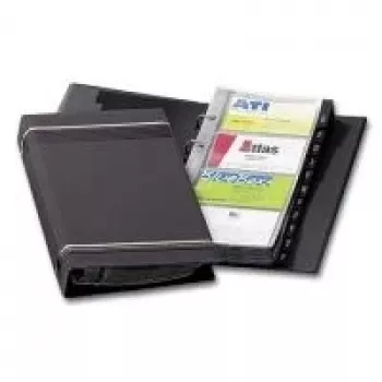 DURABLE VISIFIX 200 vizītkaršu gredzenu mapē, 200 kartītes, A-Z indekss, melna 238558