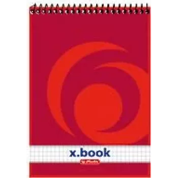 herlitz x.book spirālveida piezīmju grāmatiņa A5 rūtiņu sarkanā - 50 lapas 110536