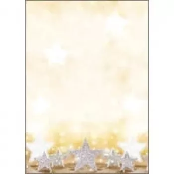 Sigel Ziemassvētku motīvu papīrs ar spīdumzvaigznēm - A4 (210 x 297 mm) - 90 g/m² - 100 loksnes (DP029)