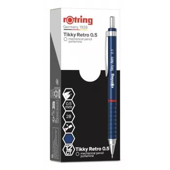 Rotring Tikky Retro mehāniskā zīmuļa 0,5 mm, zils hroms 2202566