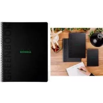 RHODIA Greenbook College Block A4+ rūtiņu bloks melns pārstrādāts 80 lapas 119932C