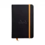 RHODIA RHODIARAMA piezīmju grāmatiņa 90 x 140 mm, rūtiņas, melns mākslīgās ādas cietais vāks, 96 lapas 118642C