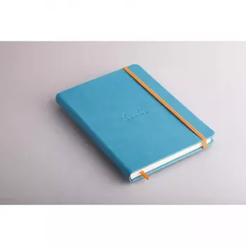 RHODIA RHODIARAMA A5 piezīmju grāmatiņa ar līnijām, tirkīza mākslīgās ādas cietie vāki, 96 lapas 118747C
