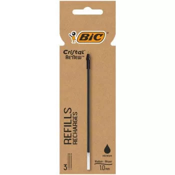 BIC Cristal RE'NEW lodīšu pildspalvas uzpilde, melna, smalka 0,32 mm, 1 gab. 503839