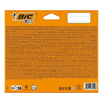 BIC KIDS Comfort Jumbo flomāsteri, dažādas krāsas, 12 gab., 1,4 mm uzgalis, mazgājami 517250