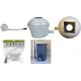 EDA lietus ūdens savākšanas komplekts lietus mucām, pelēks, ar filtru un pārplūdes aizturi, 1 gab. (010916 G SX10)