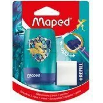 Maped Dragon zīmuļu asināmais ar dzēsēju - dubultais asināmais ar konteineru un iebūvētu dzēsēju, 1 gab. (049224)