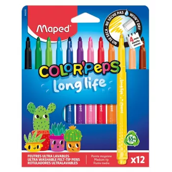 Maped Color'Peps Long Life flomāsteri, dažādas krāsas, 12 gab. (844000)
